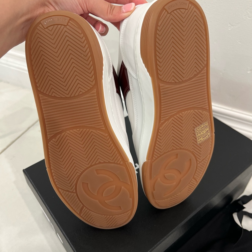 CHANEL Sport Skater White and Tan Sneakers - Picture 10 of 10